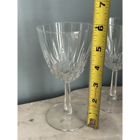 (6) Cristal D'Arques Diamant Claret 5 3/4” Wine Glasses France Vintage Clear - Picture 10 of 11